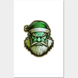 MY ANGRY SANTA CLAUS GREEN Posters and Art